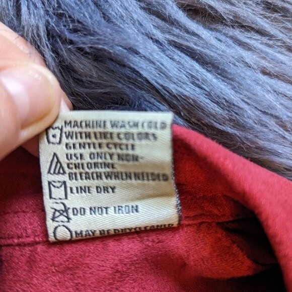 Lemon Grass Vintage Red Faux Suede Collared Button-Up Blouse Size Medium - Picture 5 of 8